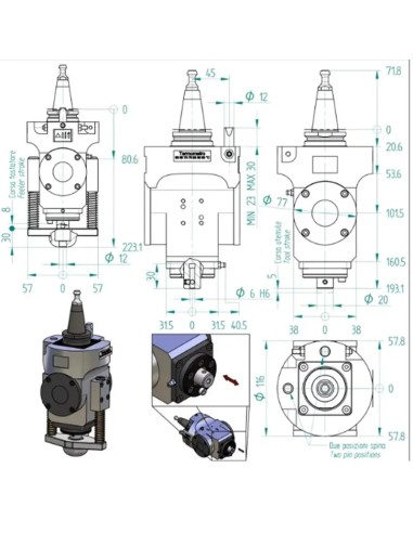 Agregat CNC ISO30 cu cutit oscilant pentru taiere precisa