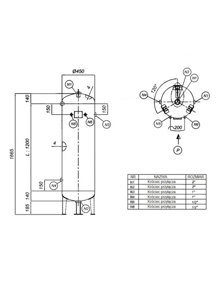 Rezervor presiune 200L, ideal pentru aer comprimat