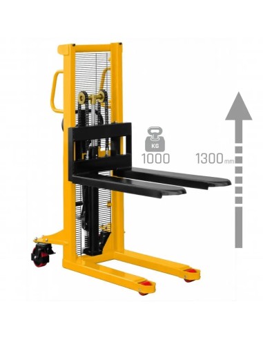 Stivuitor manual 1000 kg, ridicare 1300 mm, ergonomic