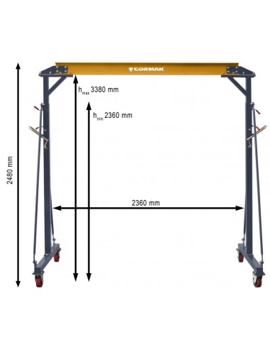 Macara cu brat mobil 2 tone CORMAK, manipulare industriala