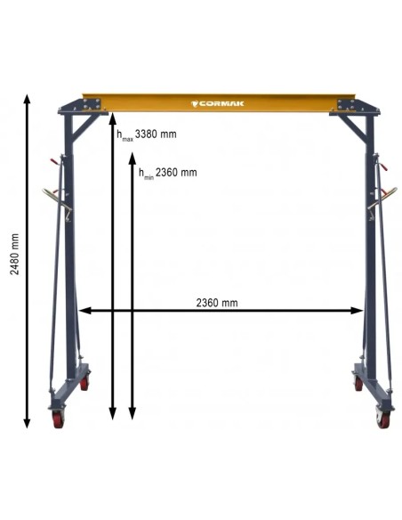 Macara cu brat mobil 2 tone CORMAK, manipulare industriala