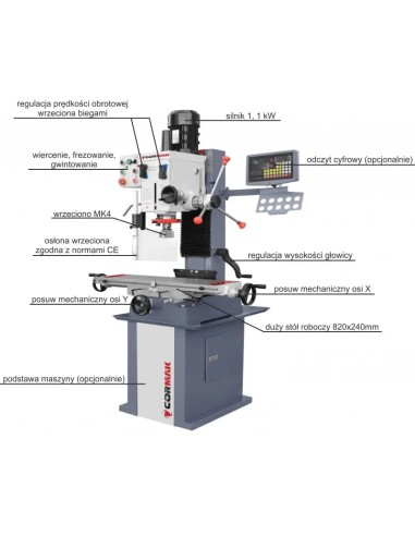 Freza metal ZX7045, ideala pentru aplicatii industriale precise