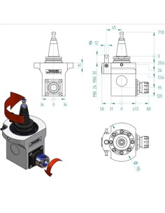 Agregat CNC ISO30 Precizie 90° ER25 pentru Plottere 2