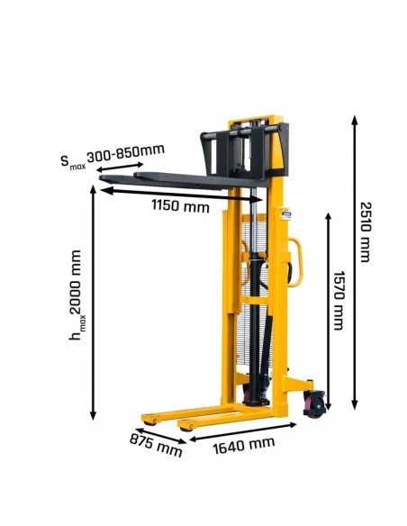 Stivuitor manual capacitate 1000 kg, stabilitate ridicata