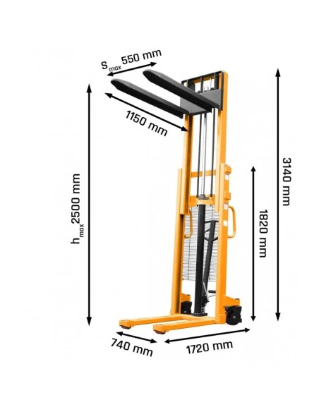 Stivuitor manual WRHS 1025 - Capacitate 1000 kg