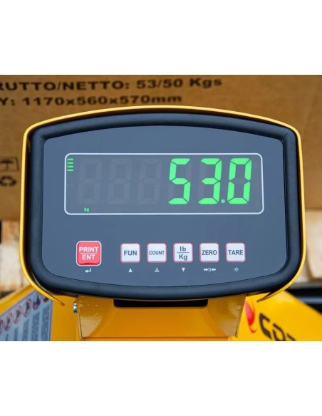 Transpalet cu cantar 2500kg CORMAK - Precizie si Eficienta