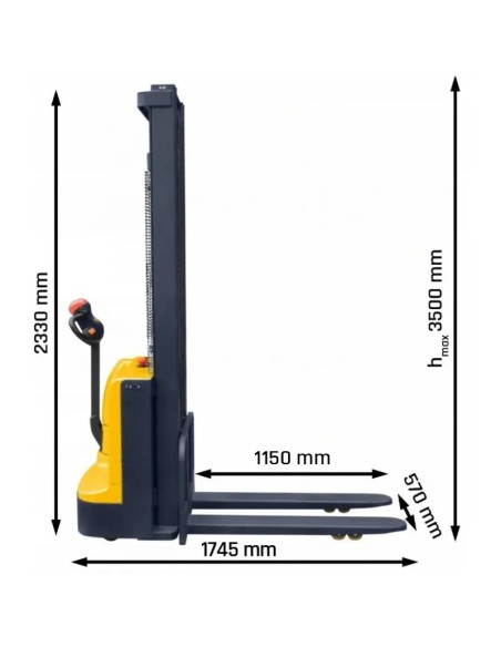 Stivuitor Electric 1200 kg, Ridicare 3500 mm - Eficienta si Stabilitate