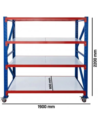 Raft depozitare mobil 1900x800x2200mm capacitate 1000kg
