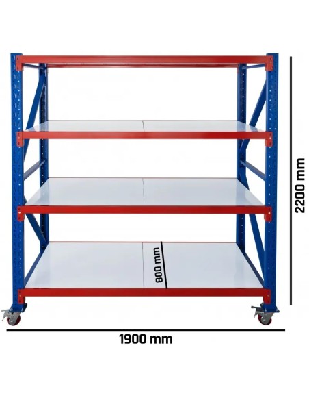 Raft depozitare mobil 1900x800x2200mm capacitate 1000kg