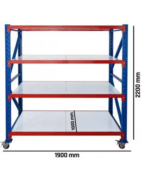 Raft depozitare mobil 1000kg cu roti