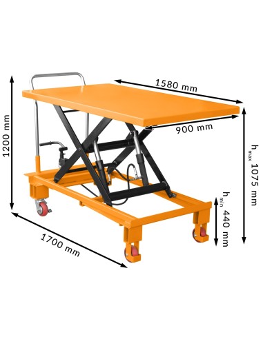 Masa cu lift mobila hidraulica Cormak TA310