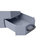 Exhaustorul este echipat cu filtru de praf si un recipient  (un sertar) pentru span