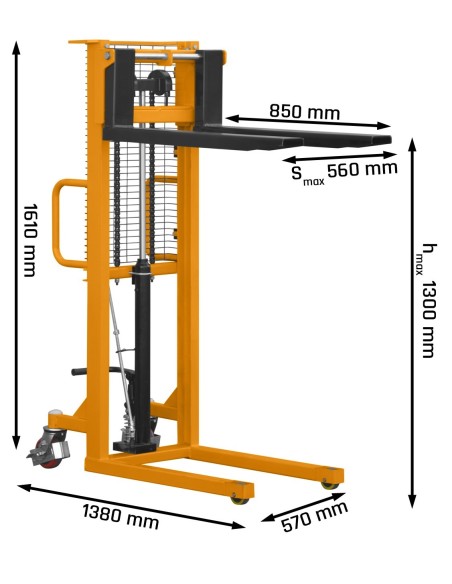 Stivuitor manual Cormak P513 - dimensiuni