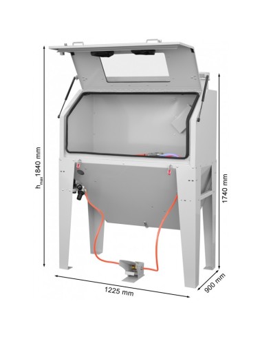 Cabina de sablare Cormak KDP420 - dimensiuni