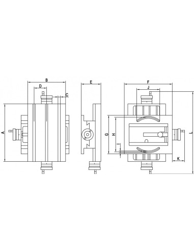 Masa cu deplasare in cruce Cormak 640 x 205 mm - diagrama