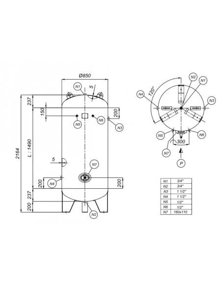 rezervor presiune galvanizat vertical 1000l - anticoroziv