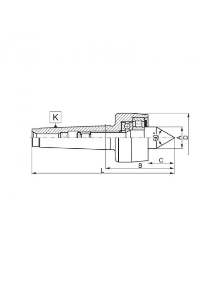 Vârf rotativ MK5 pentru strung, con precis AT4