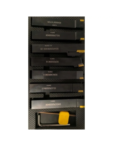 Set de 7 cuțite de strung 20×20 mm cu plăcuțe incluse