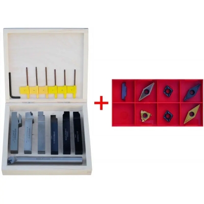 Set de 7 cuțite de strung 20×20 mm cu plăcuțe incluse 2