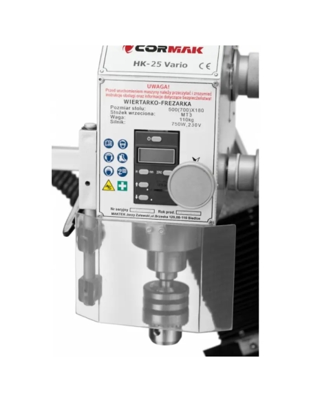 Mașină de găurit și frezat metal CORMAK HK25L VARIO