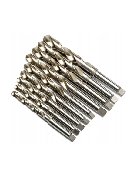 Set burghie pentru metal HSS cu con Morse, 9 bucăți