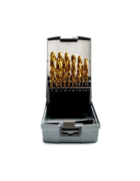 Set burghie HSS-E cobalt TiN pentru metal, 25 piese