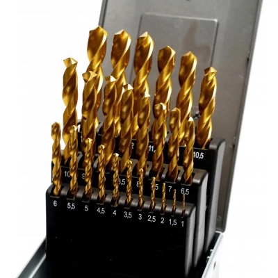 Set burghie HSS-E cobalt TiN pentru metal, 25 piese 2