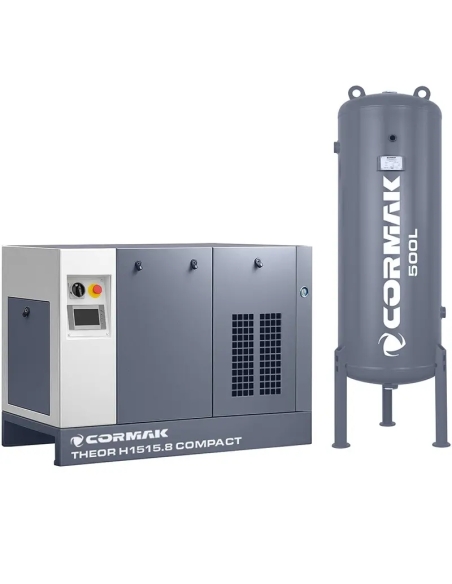 Compresor cu șurub CORMAK 15 kW cu uscător și rezervor