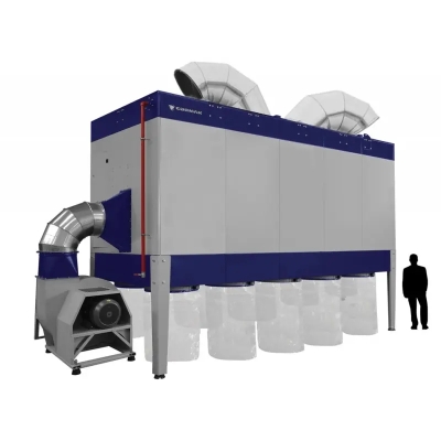 Extractor industrial pentru rumeguș cu debit 47850 m³/h
