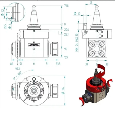 Agregat CNC ISO30 cu 2×ER32 și fierăstrău de precizie 2