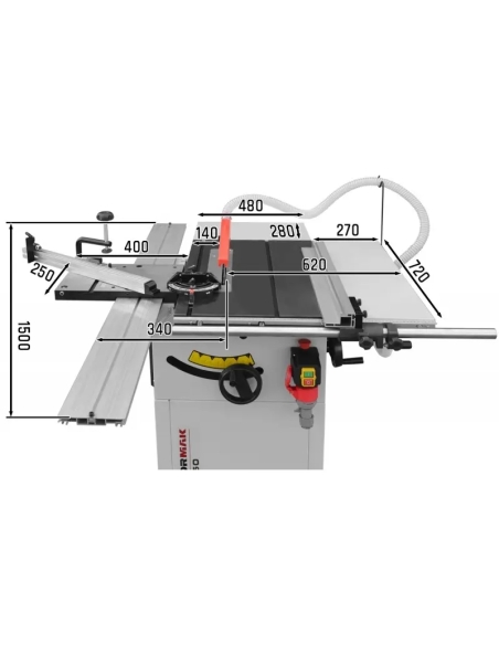 Fierăstrău circular CORMAK TS250 pentru tăieri precise