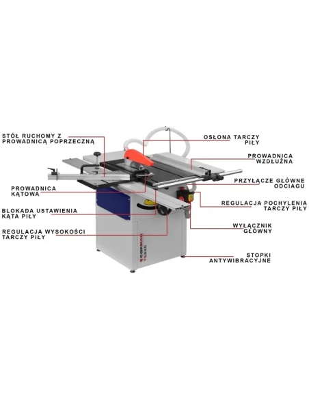Fierăstrău circular de masă CORMAK TS250 pentru tăieri precise