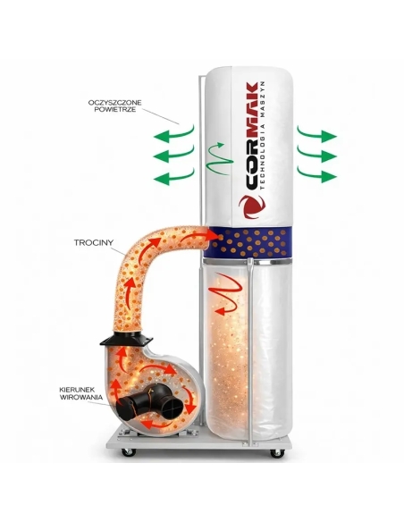 Aspirator rumeguș CORMAK FM300 cu saci de 150 l