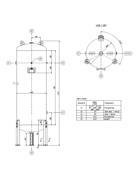Rezervor aer comprimat 500 L CORMAK, vertical, 16 bari