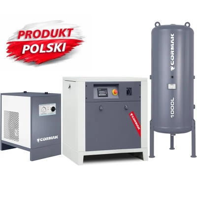Set compresor cu șurub LUFT 1000, cu uscător și rezervor