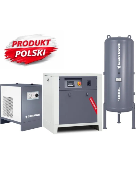 Set compresor cu șurub LUFT 1000, cu uscător și rezervor
