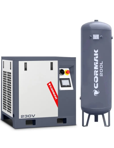 Compresor cu șurub LUFT 400 cu butelie verticală 200 l