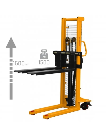 Stivuitor manual CORMAK WRHS 1516 cu furci reglabile