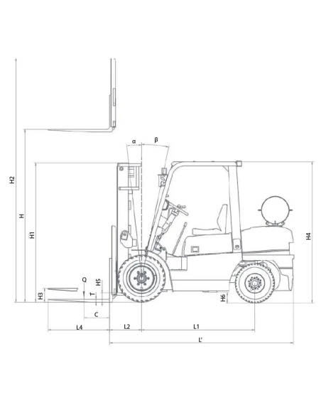 Motostivuitor GPL CORMAK 2.500 kg, pentru sarcini grele