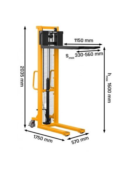Transpalet cu catarg CORMAK P716 pentru ridicare 700 kg