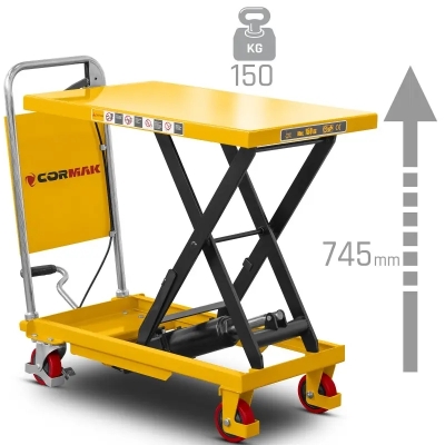 Cărucior platformă cu foarfecă CORMAK TA15B, 150 kg