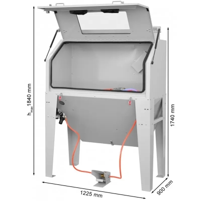 Cabină de sablare KDP420 cu extractor pentru lucru fără praf 2