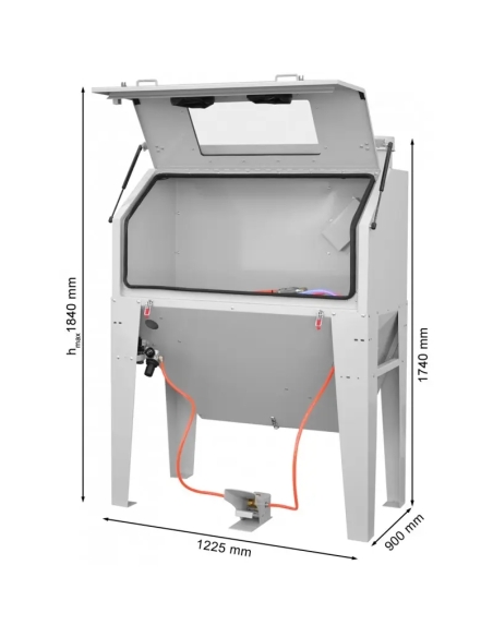 Cabină de sablare KDP420 cu extractor pentru lucru fără praf