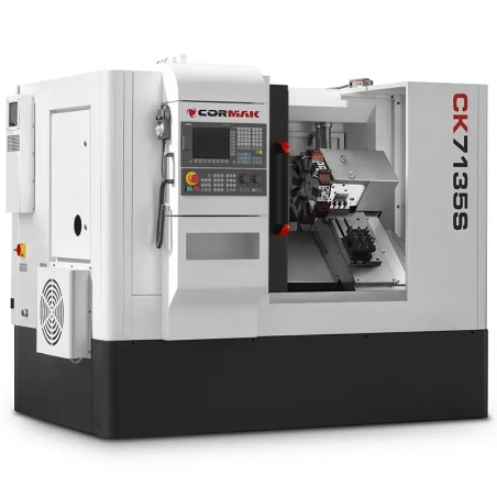 Strung CNC CK7135A cu batiu înclinat pentru metal
