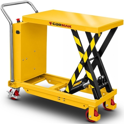 Cărucior electric cu platformă tip foarfecă TAE50 (capacitate 500 kg, ridicare 900 mm)