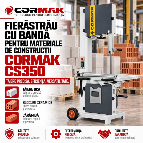 Fierăstrău blocuri CORMAK CS350 – BCA, ceramică și cărămidă