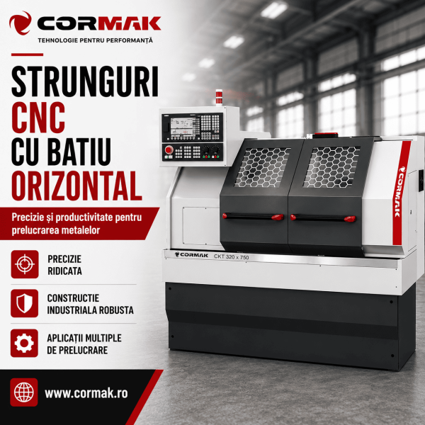 Strunguri CNC cu batiu orizontal - Precizie industriala pentru prelucrarea metalelor in productie moderna