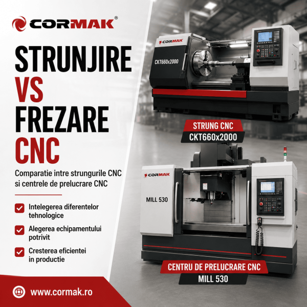 Strunjire versus frezare CNC - Care este diferenta dintre un strung CNC si un centru de prelucrare CNC?