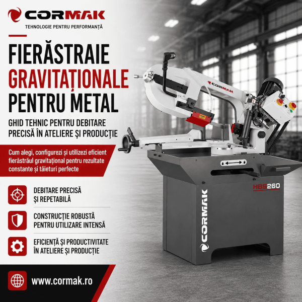 Ferastraie gravitationale pentru metal - Ghid tehnic pentru debitare precisa in ateliere si productie